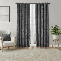 Snug City Crushed Velvet Eyelet Curtains Luxurious Finish for Contemporary Homes in Grey | Size: 168 cm width x 229 cm drop
