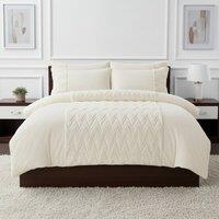Snug City Zig Zag 3D Teddy Duvet Cover Set Ultra Soft Bedding with Pillowcases in Cream | Size: King