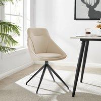 Bravich LTD Lisbon Faux Leather Office Swivel Chair in Cream | Size: 1 Pack