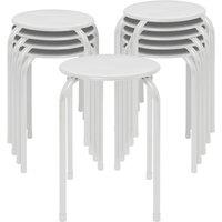 Harbour Housewares Metal Stacking Stools - Matt Black - Pack of 10 in White