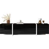 Matteo 170cm High-Gloss Black & White TV Cabinet with LED Lighting