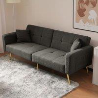 Matteo Luxury Dark Grey Sherpa Sofa Bed with Adjustable Backrest