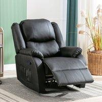 Matteo Fascinate N605 Black PU Leather Recliner Chair with Side Pocket