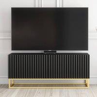 Creative Furniture Ripple TV Unit 100cm - Black with Fluted Doors