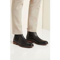 Silver Street London Men's Argyll Leather Formal Chelsea Boots in Black | Size: 9