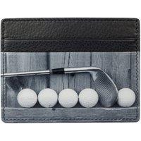 Mala leather Men's Golf Design Slim Leather RFID Card Holder in Black | Size: Small