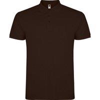 ROLY Men's Star Short-Sleeved Polo Shirt in Chocolate | Size: 2XL