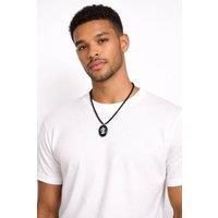 JTAPHRIQUE Men's African-Inspired Beaded Necklace with Statement Pendant in Black
