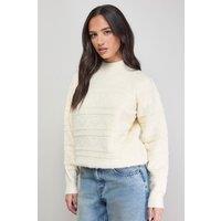 Oasis Women's Bobble Stitch Detail Jumper in Cream | Size: Medium