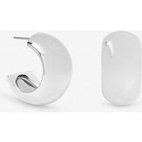 Mood Women's Silver Plated Chubby Hoop Earrings