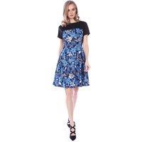 Cutie London Women's Cutie Floral Panel Dress in Blue | Size: 10