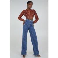 Pink Vanilla Women's Burnt Orange Open Back Marble Print Top | Size: Large