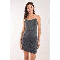 Pink Vanilla Women's Glitter Cami Mini Dress in Black | Size: Medium