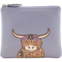 Mala leather Women's Bella Highland Cow Coin Purse in Lilac
