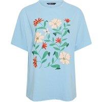Yours Women's Floral Graphic T-Shirt in Blue | Size: 20