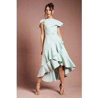 Coast Women's Waterfall Crepe Belted Midi Dress in Duck Egg | Size: 10