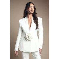 Coast Women's Bridal Edge To Edge Corsage Blazer in Ivory | Size: 14