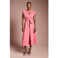 Coast Women's Belted Crepe Dress in Dusty Rose | Size: 10