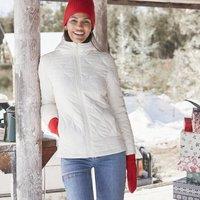 Lands' End Women's Plus FeatherFree Insulated Onion Quilted Jacket in Ivory | Size: 24-26
