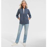 Lands' End Women's Petite Anyweather Fleece Jacket, Print in Dark Navy | Size: 14-16
