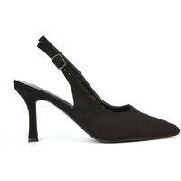 XY London Women's 'Valerie' Stiletto High Heel Closed Toe Slingback Court Shoes in Black | Size: 6