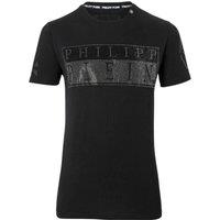 Philipp Plein Men's Bold Monotone Short Sleeve Crew T-shirt in Black | Size: Small