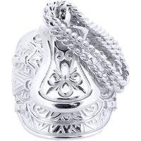 Jewelco London Men's Silver Carved Horse Saddle Stirrups Rope Saddle Ring | Size: U