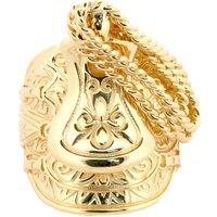 Jewelco London Men's Gold-Plated Silver Carved Horse Saddle Stirrups Rope Saddle Ring in Gold | Size: U