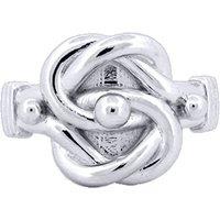Jewelco London Men's Silver Square Double Love Knot Ring | Size: Y