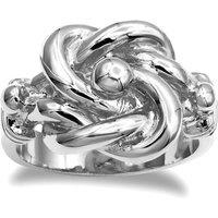 Jewelco London Men's Silver Square Double Love Knot Ring | Size: Z