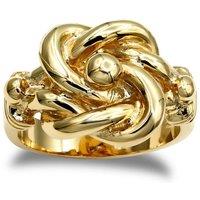 Jewelco London Men's Gold-Plated Silver Square Double Love Knot Ring in Gold | Size: U