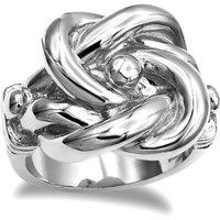 Jewelco London Men's Silver Square Double Love Knot Ring | Size: W