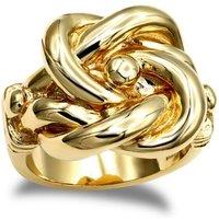 Jewelco London Men's Gold-Plated Silver Square Double Love Knot Ring in Gold | Size: X