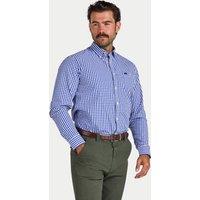 Raging Bull Men's Classic Long Sleeve Gingham Shirt in Navy | Size: 5XL