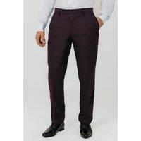 Dobell Men's Blackberry Twill Suit Trousers in Purple | Size: 38R