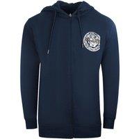 Cavalli Class Men's Large Circle Design Navy Blue Zip-Up Hoodie | Size: XL