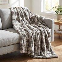 Garden Greatness Atelier Brun Marbled Faux Fur Throw in Taupe | Size: 120 cm x 150 cm