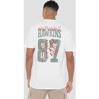 Stranger Things Hellfire Tigers Front Back T-Shirt, White | Size: 4XL