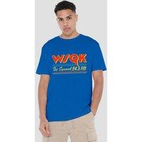 Stranger Things Lucas Wsqk Squawk T-Shirt, Royal | Size: Small