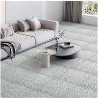 Living and Home 10Pcs 30x30cm Peel and Stick Grey Terrazzo Effect PVC Flooring Tiles | Size: 30x30 cm