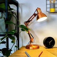 ValueLights Monda Adjustable Copper Table Lamp