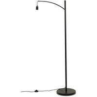 ValueLights Preto Black Metal Curved Floor Lamp Base