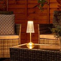 ValueLights Allie Gold & Clear Rechargeable LED Table Lamp in Metallic Gold