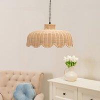 ValueLights Naveah Natural Scallop Rattan Pendant Ceiling Floor Lamp Light Shade
