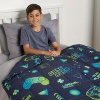 OHS Gaming Weighted Blanket Soft Throw Anxiety Stress Relief Sleep in Dark Navy