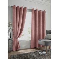 Luxury Living Velvet Ring Top Blackout Curtains in Pink | Size: 117 cm width x 229 cm drop