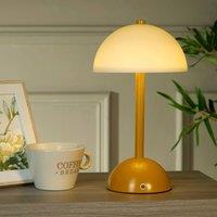 Lighting Collection Rechargeable Glass Shade Table Lamp in Yellow