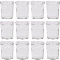 Argon Tableware 250ml Glass Jam Jars - Set of 12 - Empty Screw Top Preserving Jar in Clear