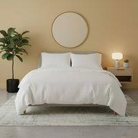 Snug City Flannelette Cotton Duvet Cover Set Soft Brushed Warm Bedding Set in White | Size: Single