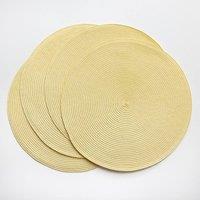 D-C-Fix Wipe Clean Woven Round Placemats Vanilla in Yellow